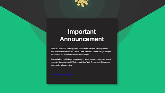 Cryptopia Webseite