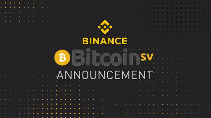 Binance Bitcoin SV