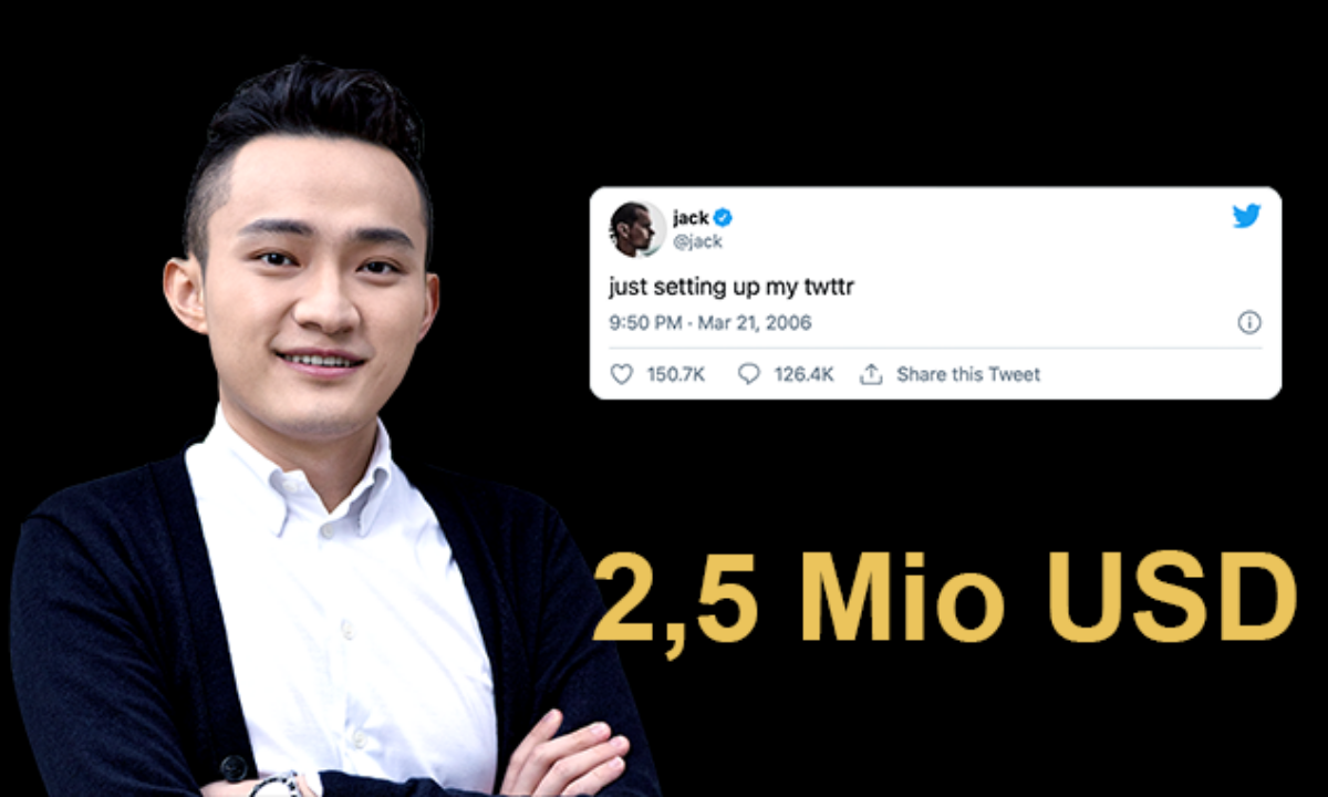 TRON CEO Justin Sun bietet 1 Million US-Dollar für Tweet als NFT –  Block-Builders.de