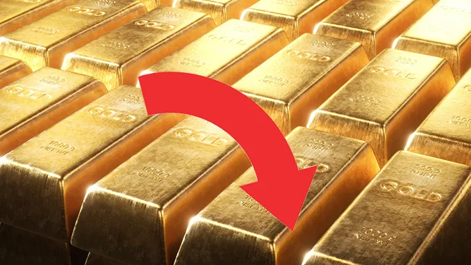Gold Arrow down