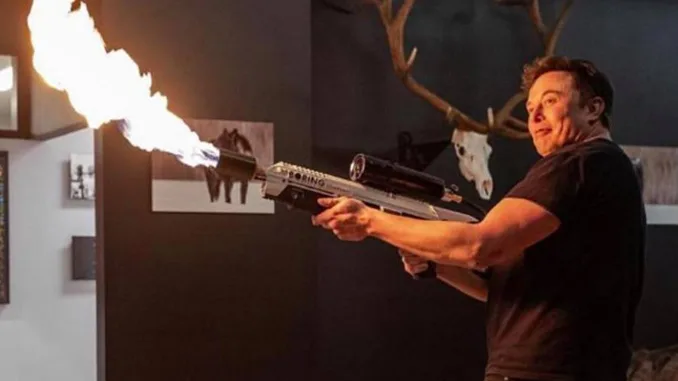 Elon Musk Flame gun