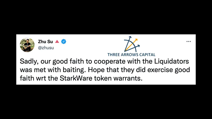 3 arrows capital tweet