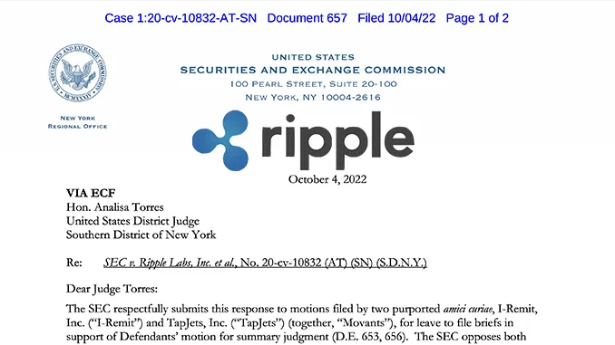 Ripple SEC