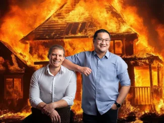 Cake house on fire