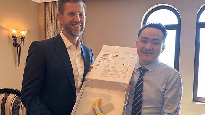 Justin Sun eric Trump