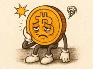 Ermüdete Bitcoin-Figur