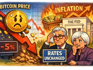 Bitcoin-Minus-Fed-Leitzins-Inflation