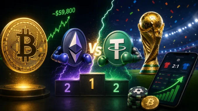Tether-Etherereum-Bitcoin-Fußball-Wettmärkte