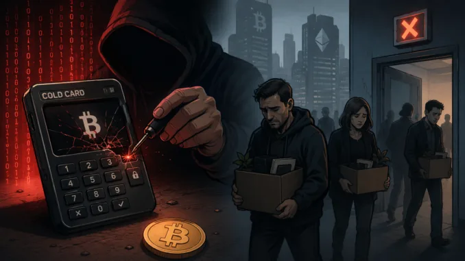 Coldcard-Hardware-Wallet-Bitcoin-Hack-Krpytobranche-Entlassungen