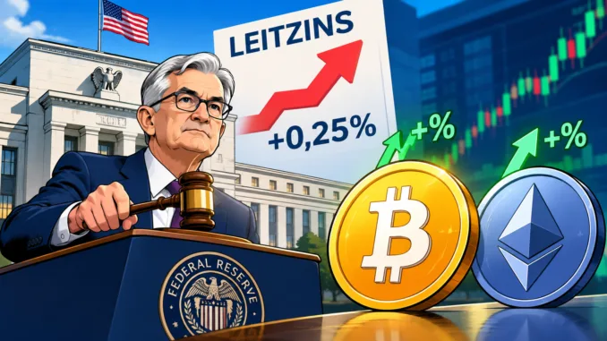 Bitcoin-Ethereum-Notenbank-Fed-Leitzins-Erhöhung