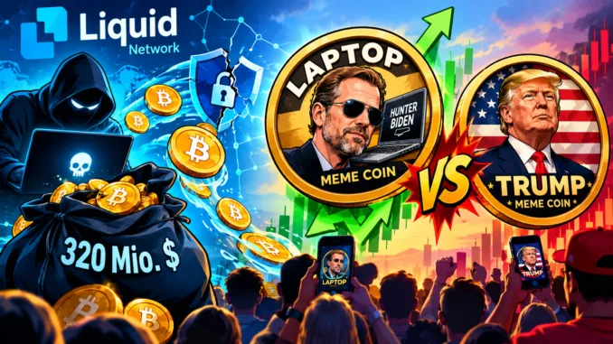 Bitcoin-Hack-Liquid-Network-Laptop-Biden-Trump-Meme-Coin