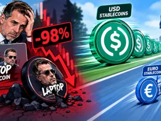 Laptop-Meme-Coin-Ethereum-Bitcoin-Euro-Dollar-Stablecoins